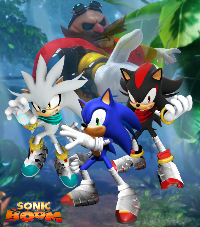Sonic Boom Sonic Shadow Silver and Eggman WP by Silverdahedgehog06 673x765