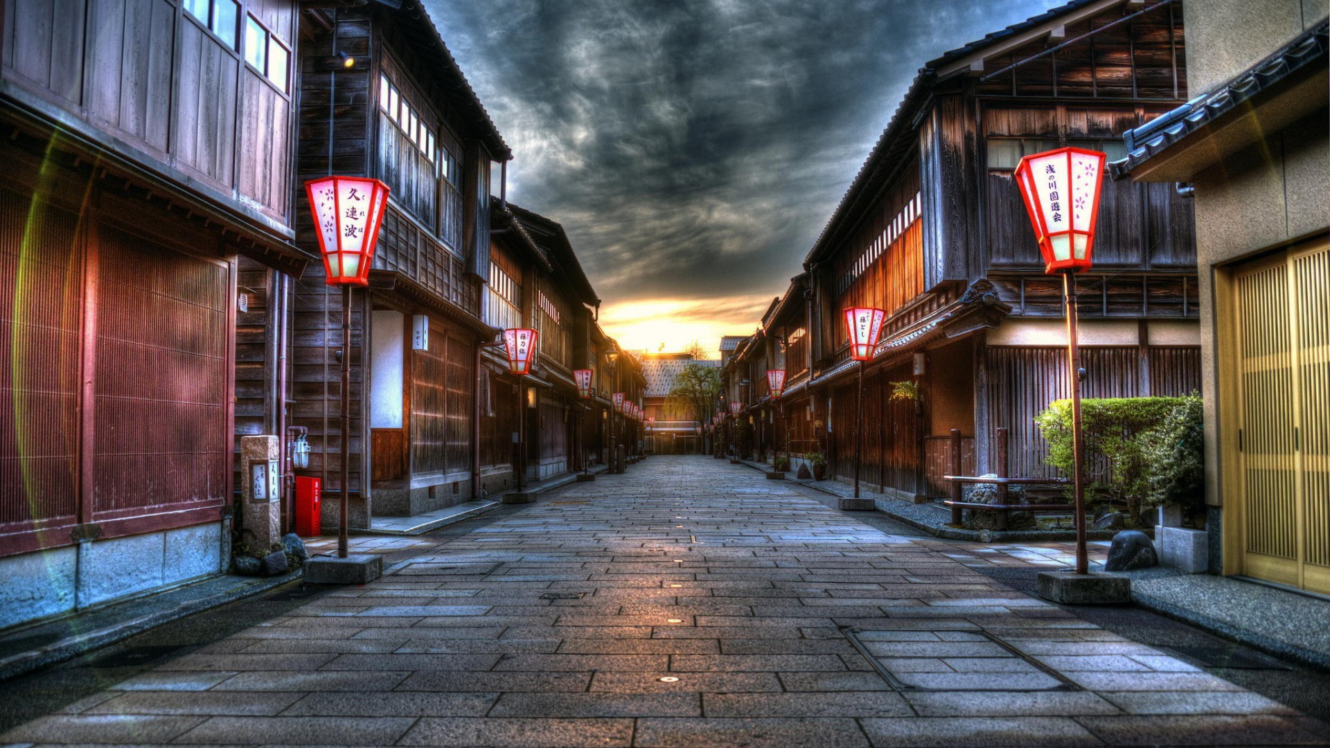 anime city street background