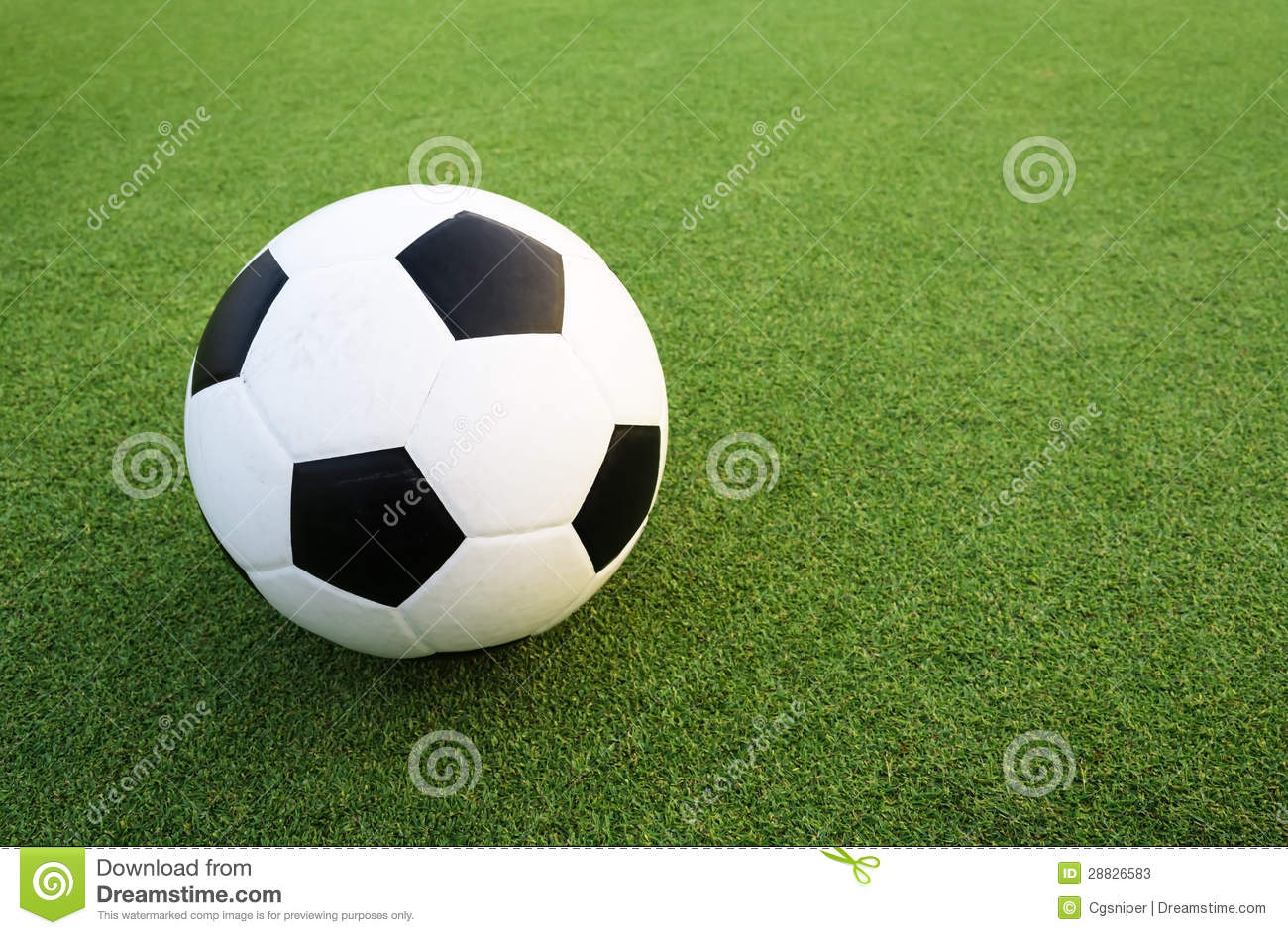 Cool Soccer Ball And Field On Green
