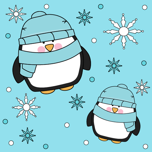 Cute Winter Penguin Background Background