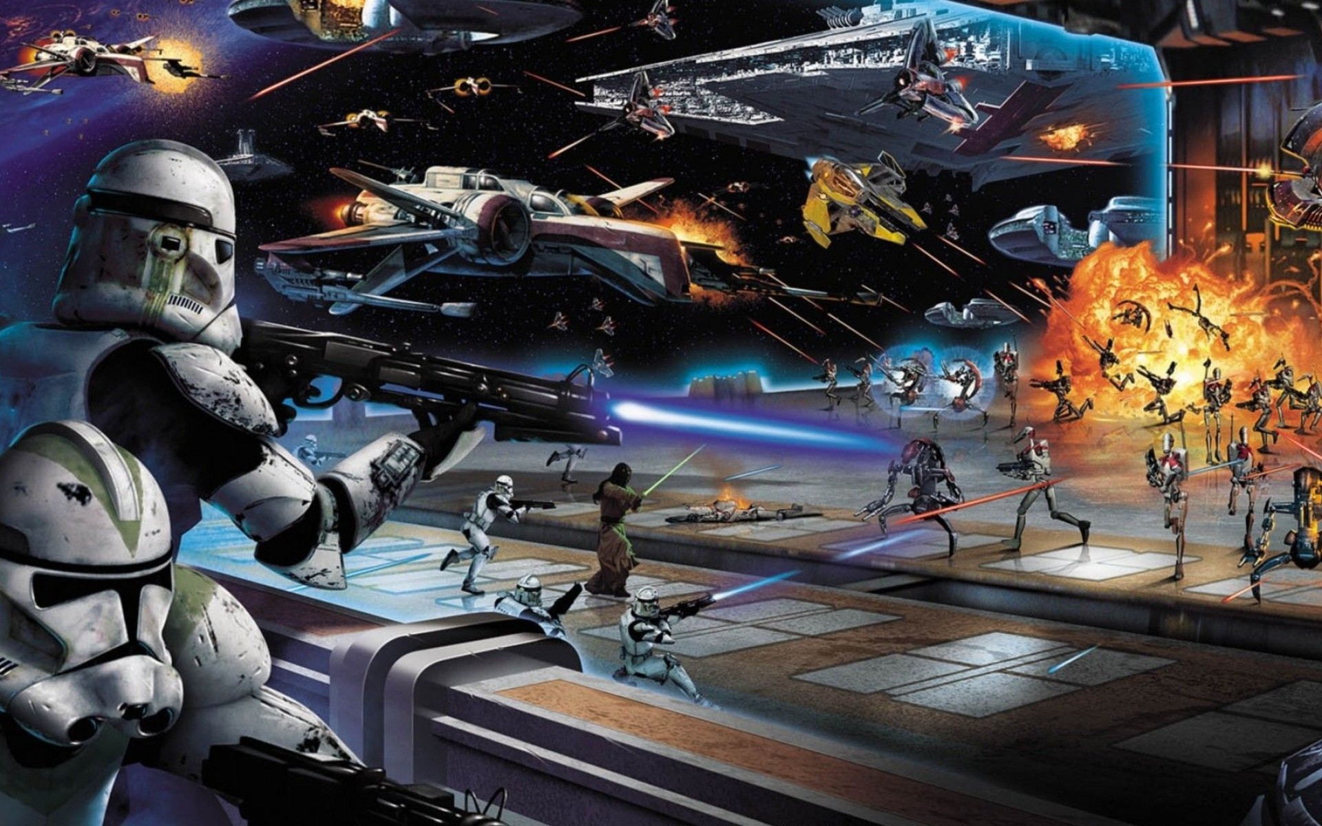 Star Wars Space Battle Wallpaper Image