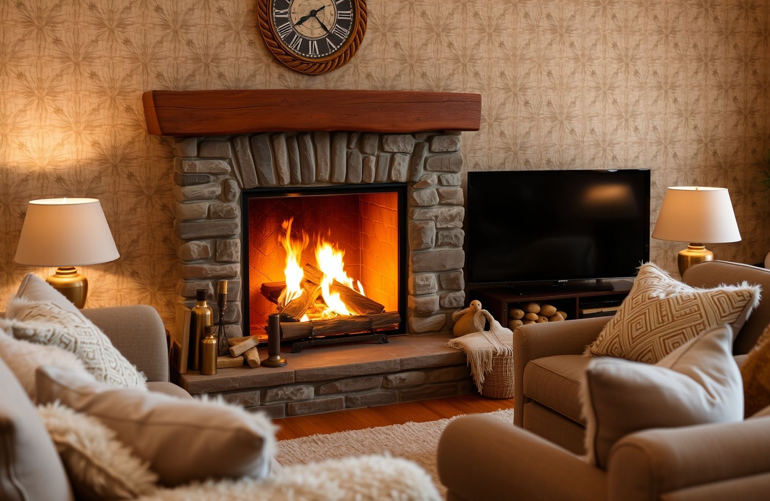 Live Fireplace Wallpaper
