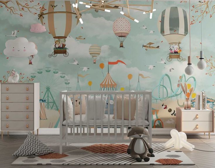Circus Themed Kids Wallpaper Nursery