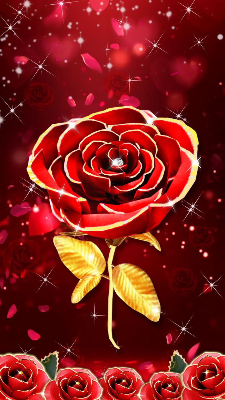 Gold Red Rose Wallpaper Special Vip Design For Your Mobile