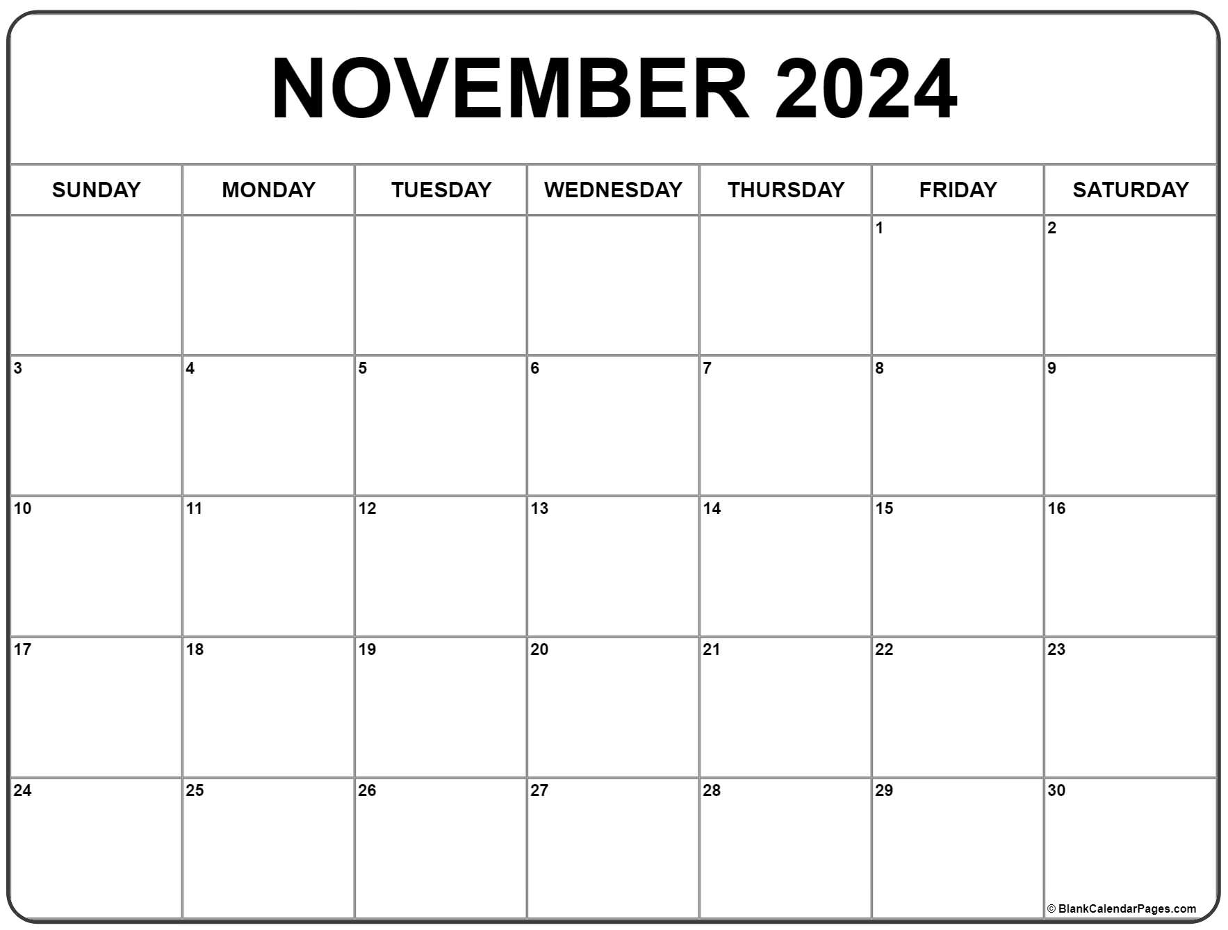 November Calendar Wallpaper