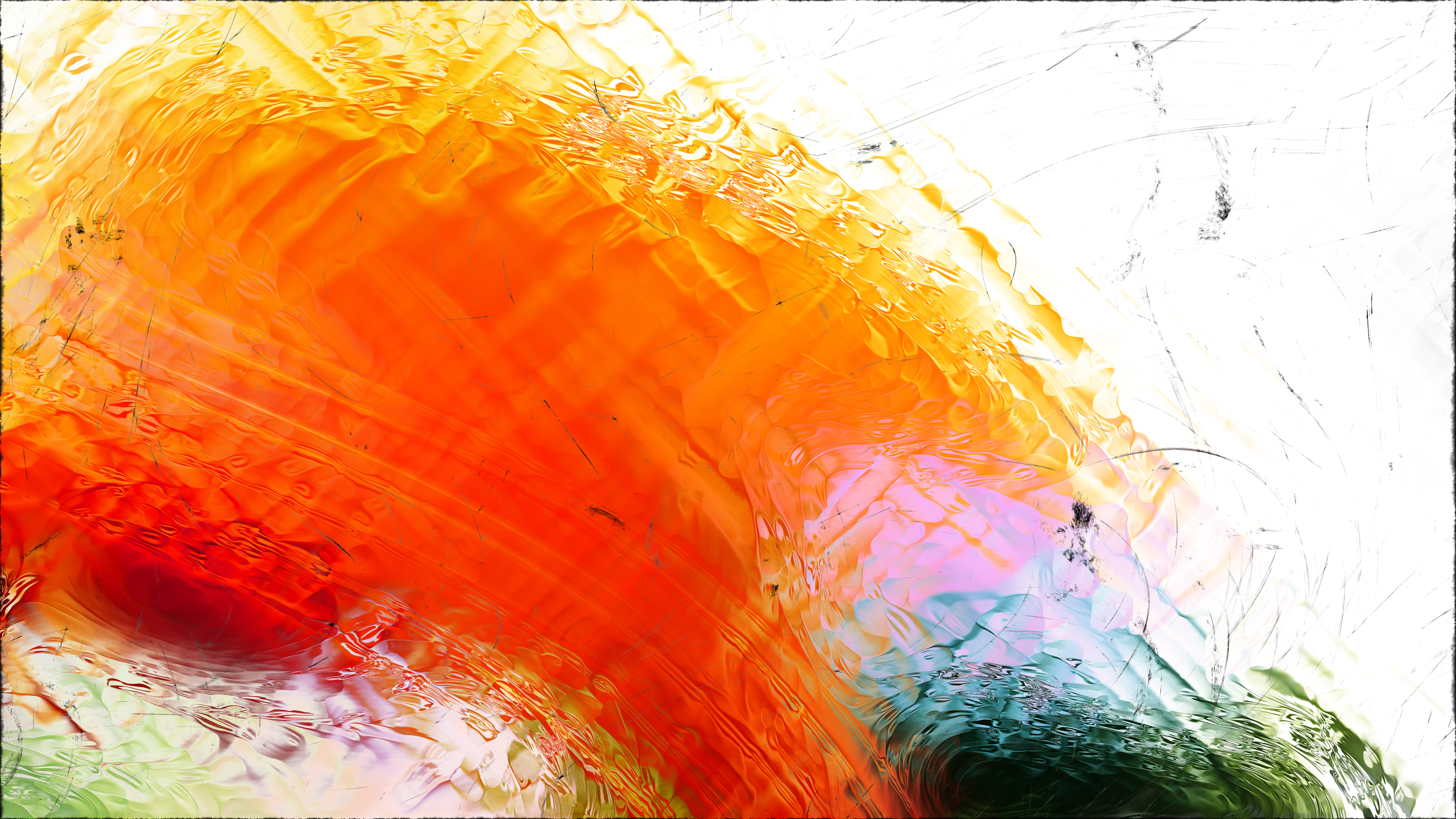 Abstract Orange And White Glass Effect Paint Background