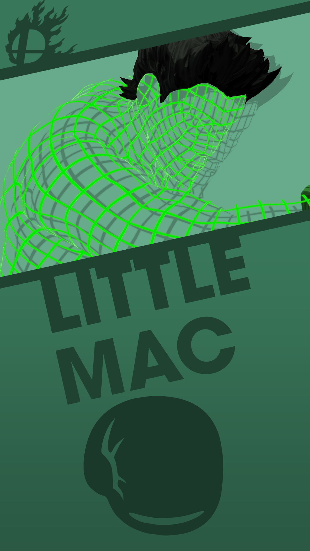 Little Mac Wireframe Smash Bros Phone Wallpaper By