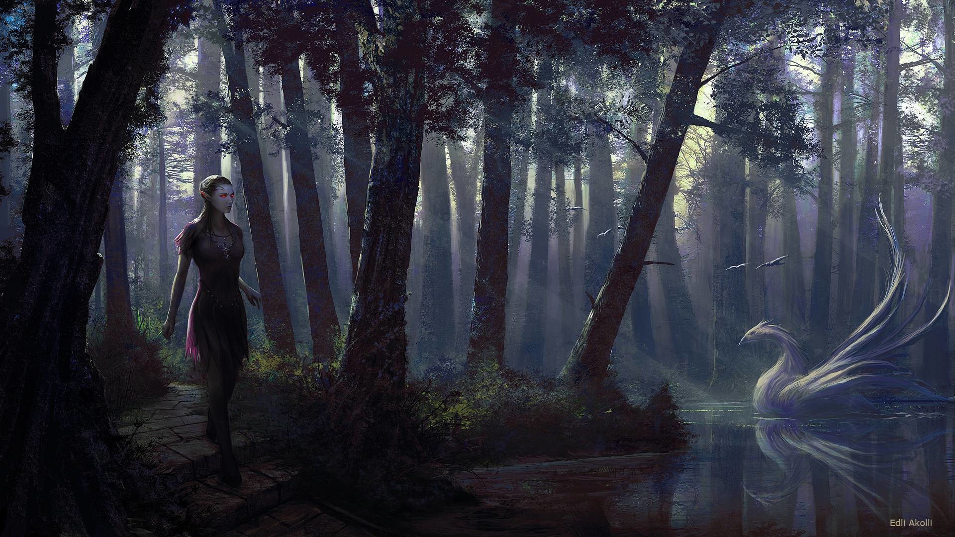 Elven Forest Wallpaper Image