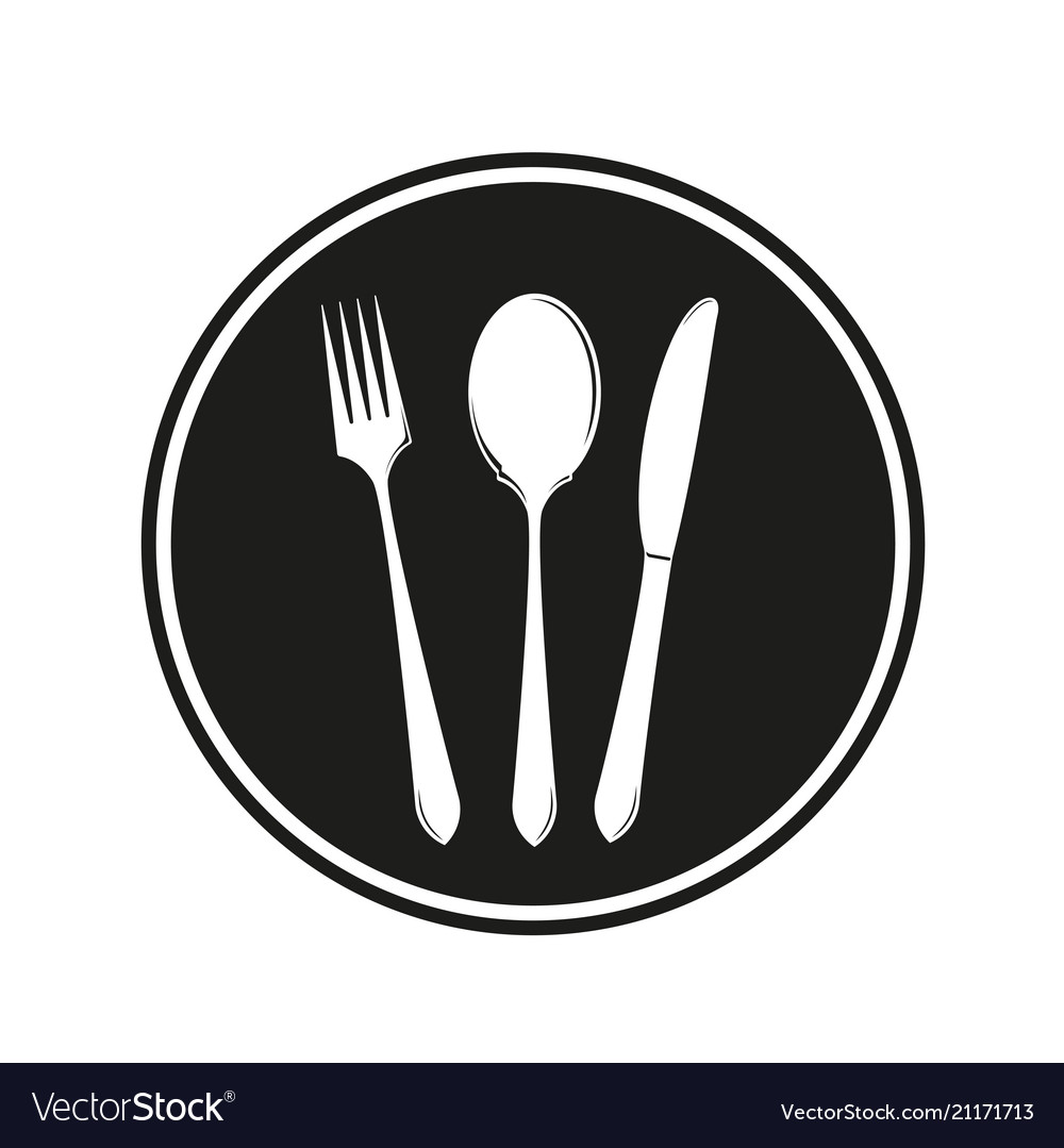Food Logo Fork Spoon Knife Dish Frame Background V