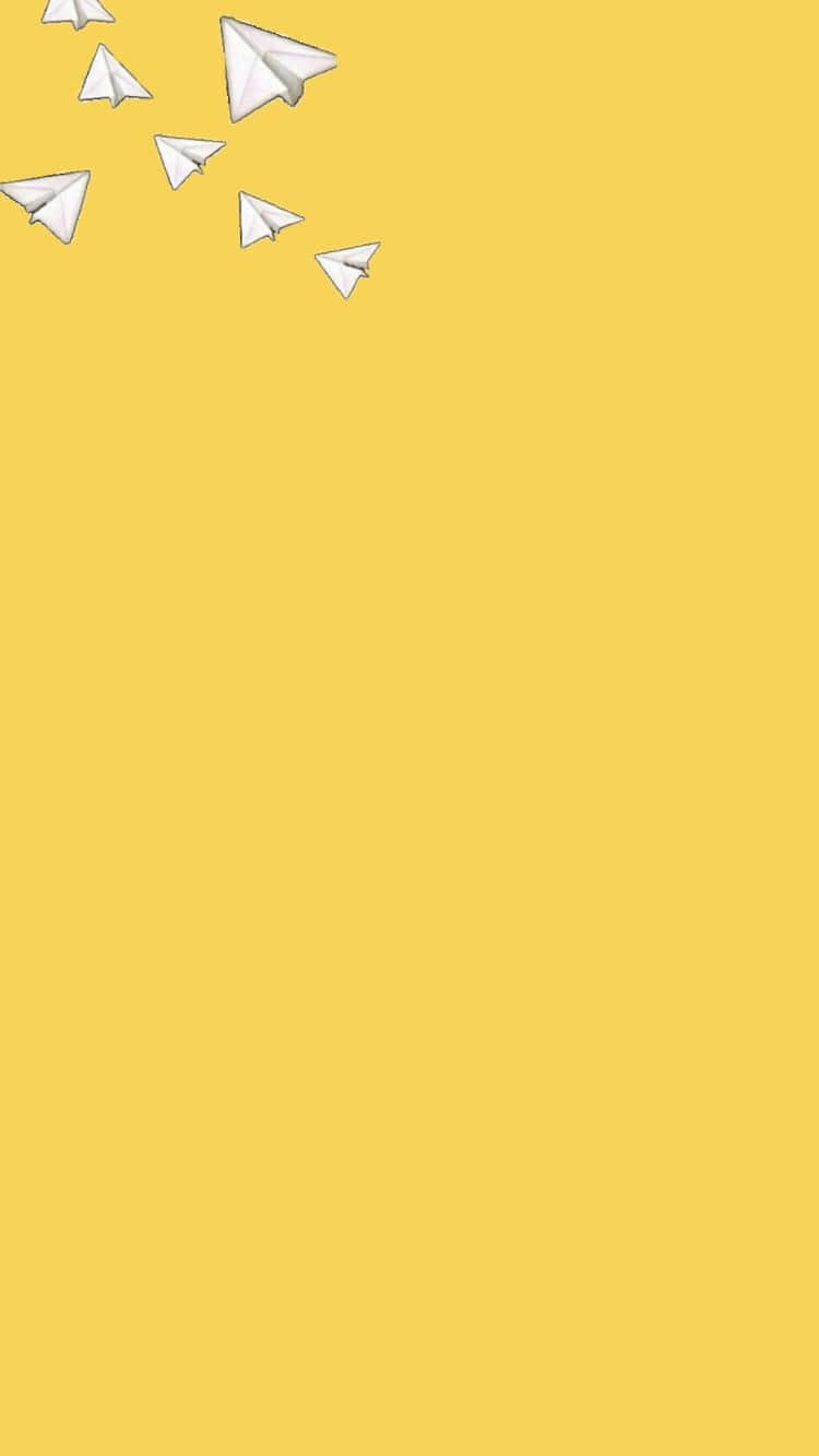 Aesthetic iPhone With A Bright Yellow Wallpaper