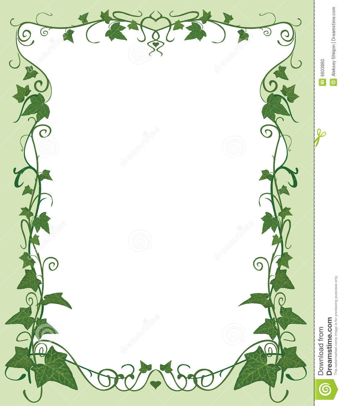Green Ivy Leaves Frame Stock Photo