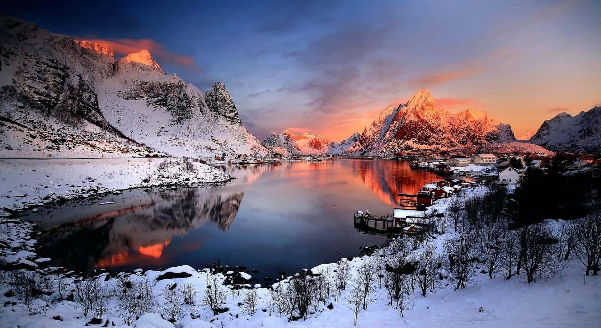 Placid Bridge Over Lake Wallpaper