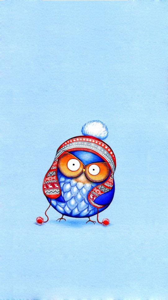 Cute Cartoon Owl Art Wallpaper   Free iPhone Wallpapers