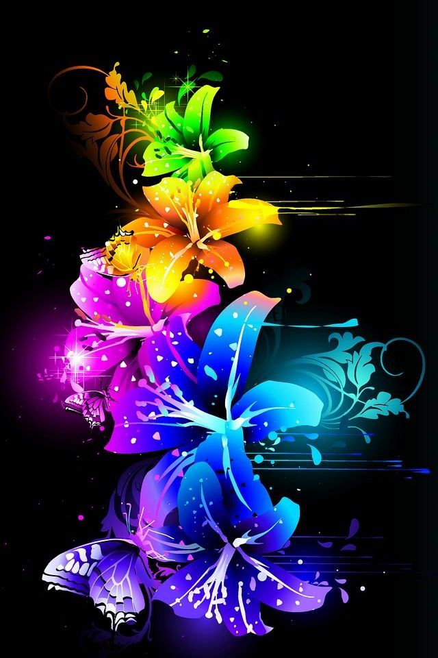 Neon Colors Wallpaper Bright Background Flowers Pretty