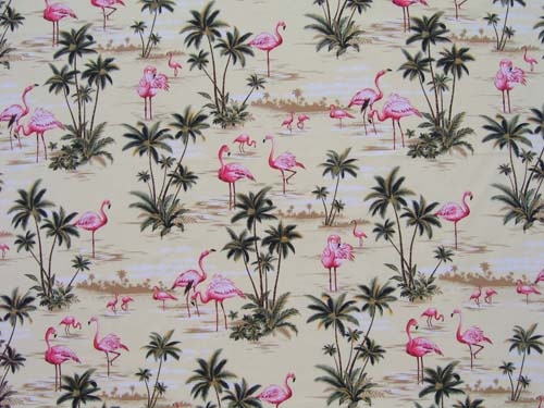 Pink Flamingos Palms Trees Palm Fabrics Flamingo Wallpaper