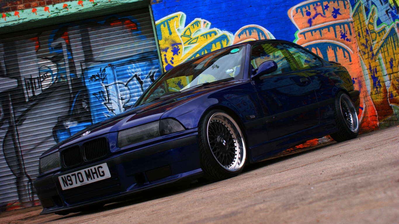 wallpapers BMW E36 M3 3 Series BMW Three Coupe sports car Blue