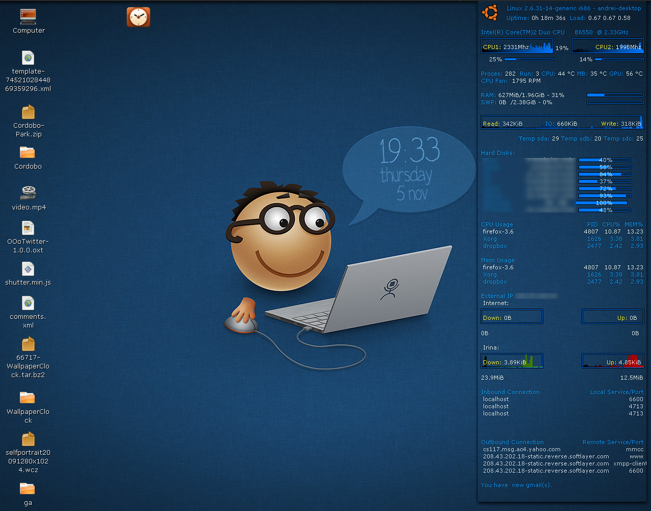 Wallpaper Clocks Ubuntu Linux