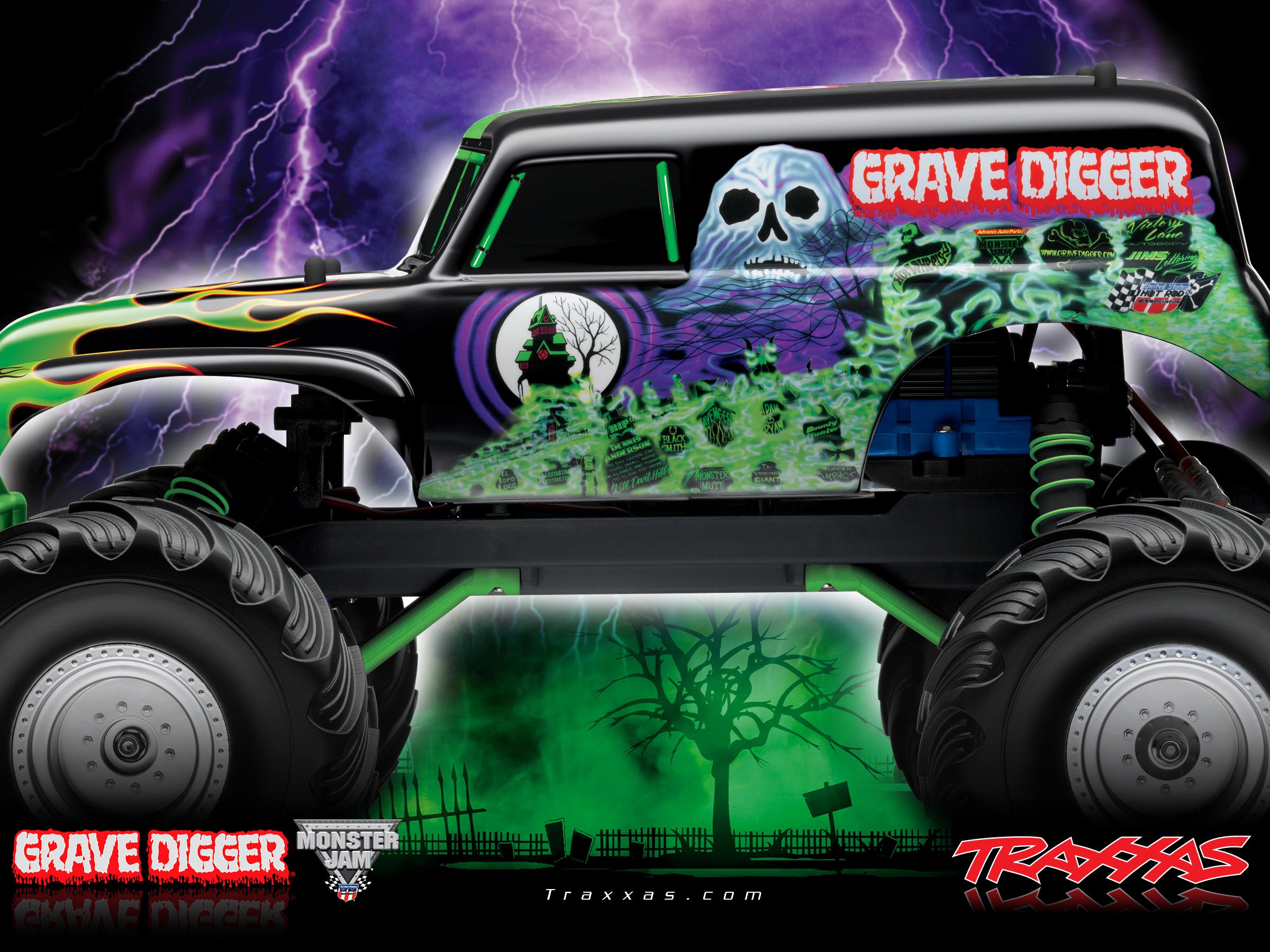 Drawn Truck Grave Digger Monster Rc Car