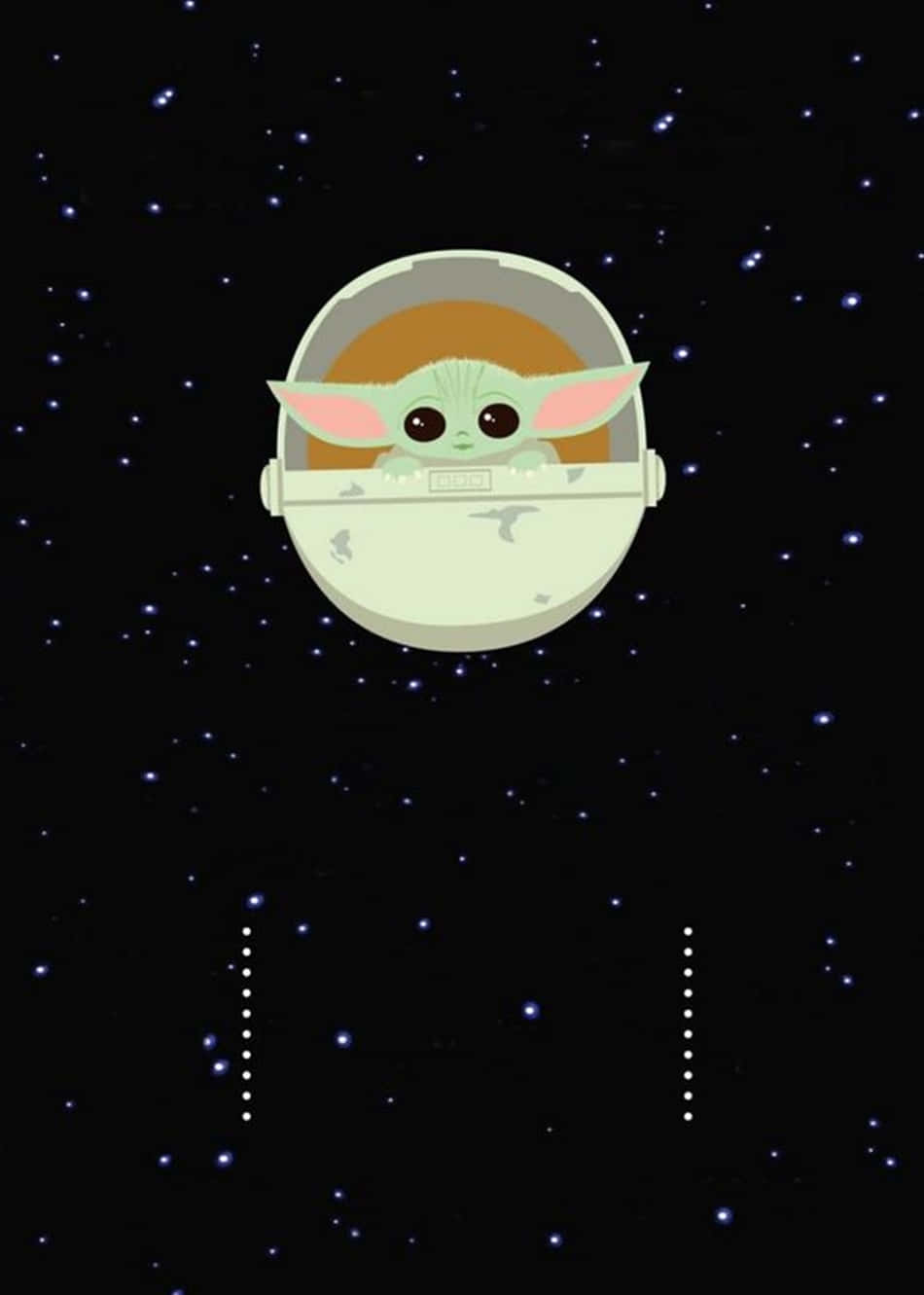 Baby Yoda Cartoon Wallpaper