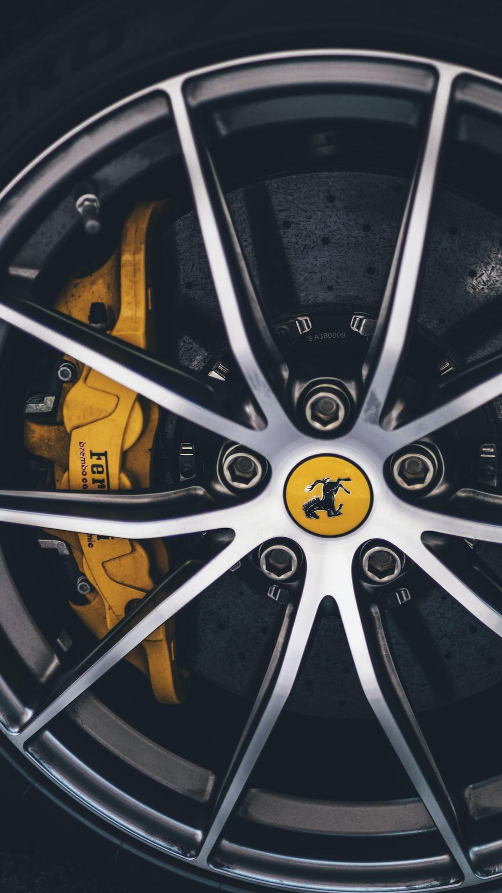 Gray Ferrari Car Wheel With Tire Photo Wheels Image