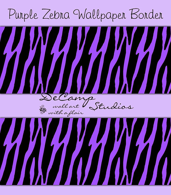 Purple Zebra Print Wallpaper Border Wall Decals Teen Girls Room Baby