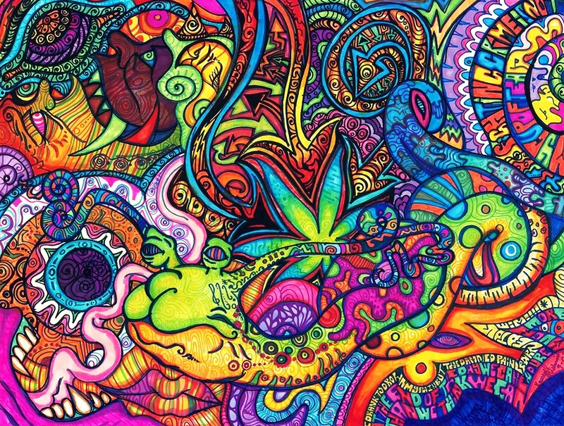 Abstract Colorful Drugs Psychedelic Wallpaper