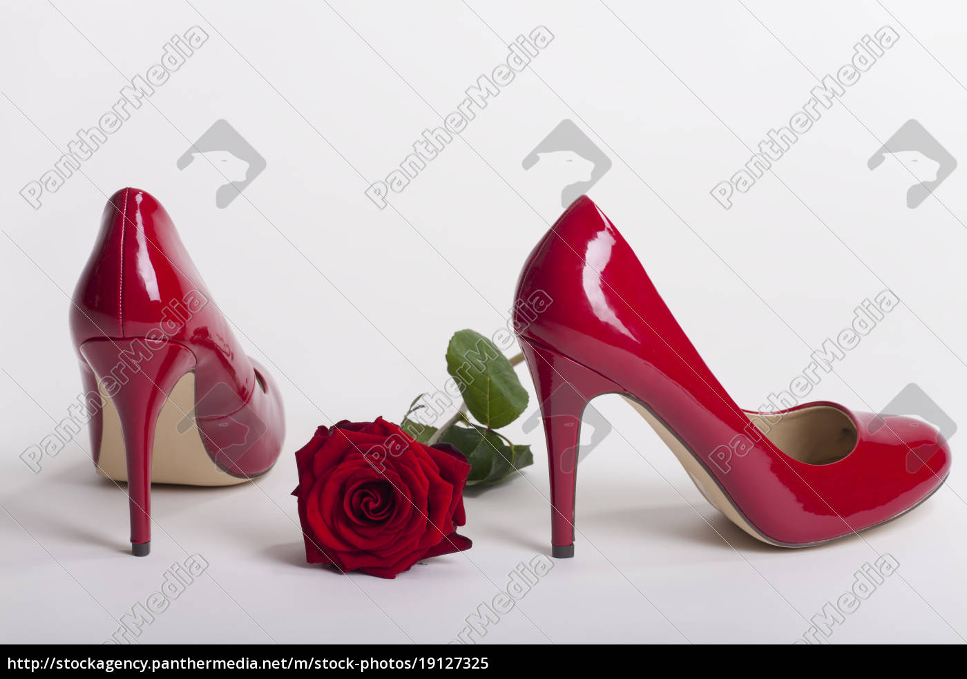 Red High Heels On A White Background Royalty Image