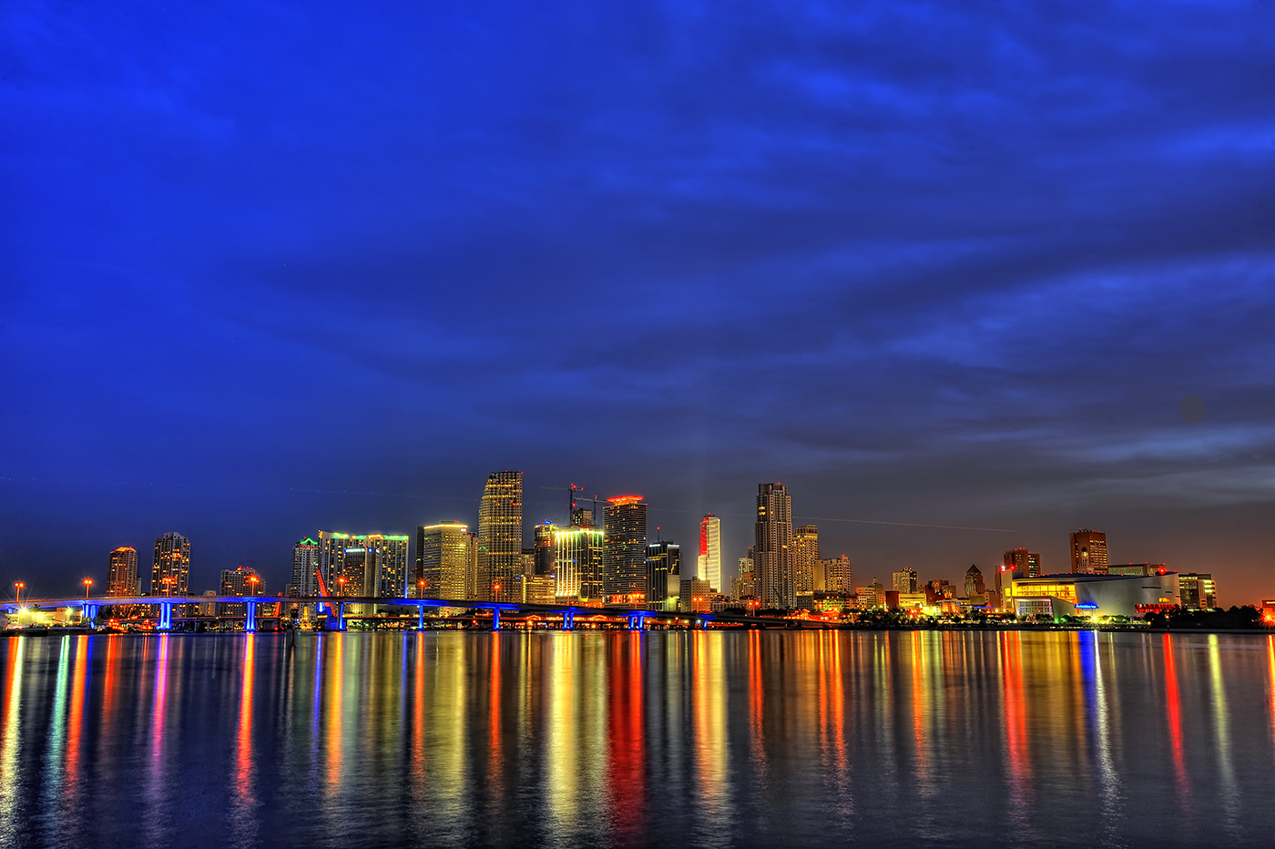 Downtown Miami Skyline At Dusk HD Wallpaper Advantage