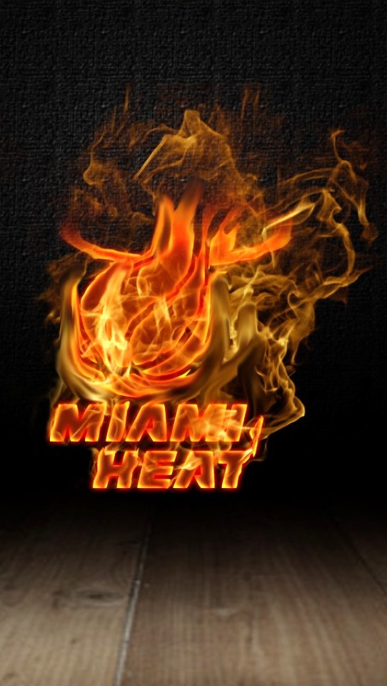 Burning Miami Heat Logo Wallpaper   Free iPhone Wallpapers