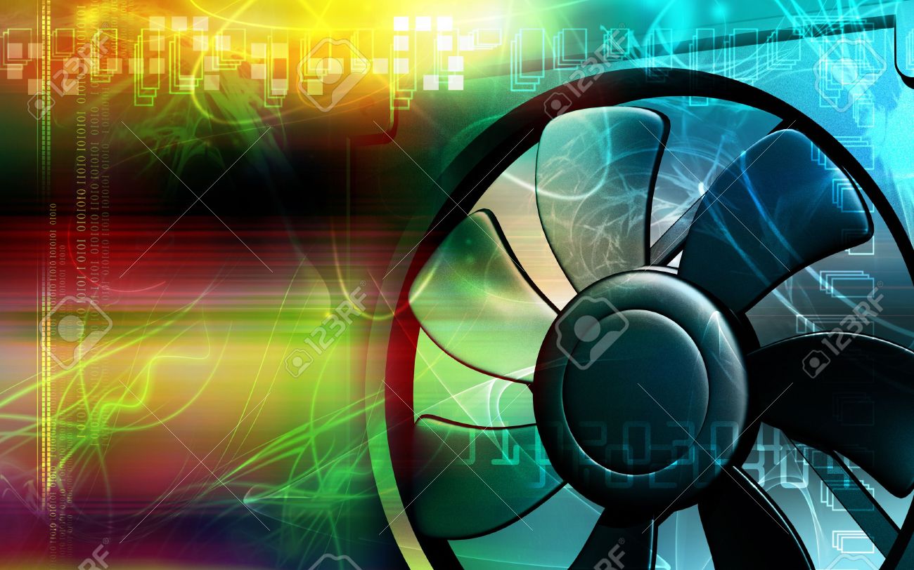 Digital Illustration Of A Puter Cooling Fan In Colour