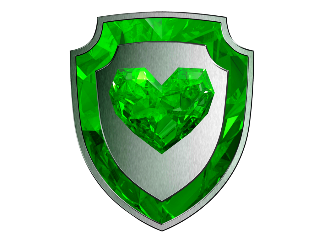 Crystal Heart Shield Extras Green By Swedishroyalguard
