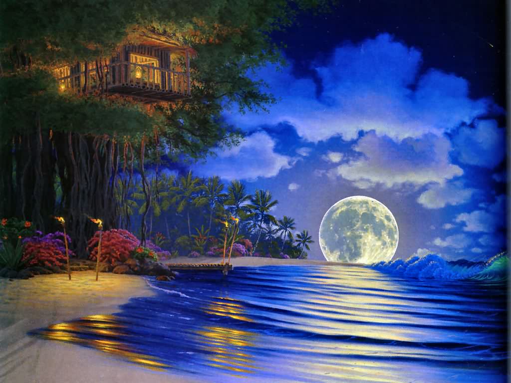 Fantasy Moon Desktop Wallpaper