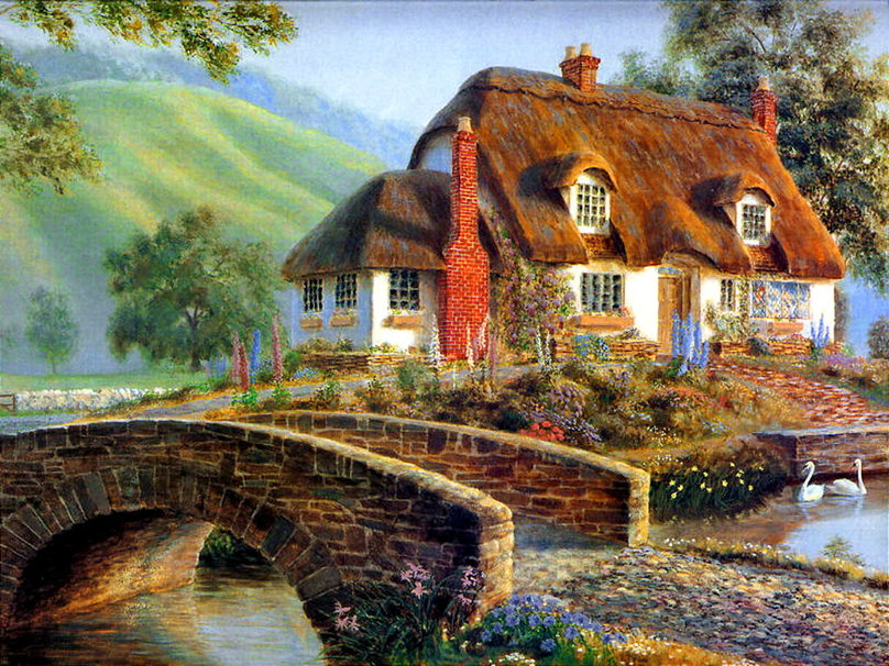 Engelse Cottage Wallpaper
