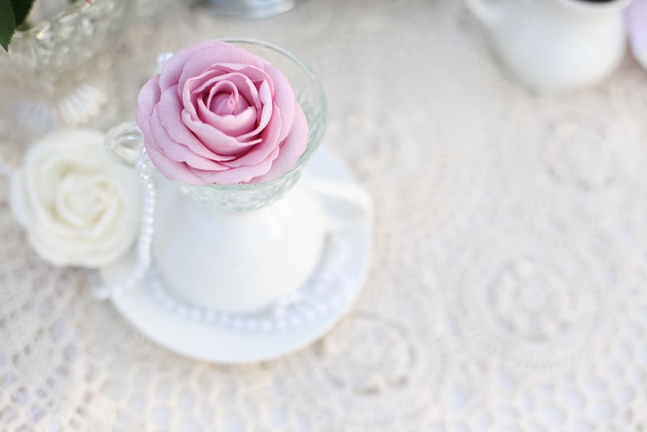 HD Wallpaper Tea Party Rose Cup Doily Vintage Card