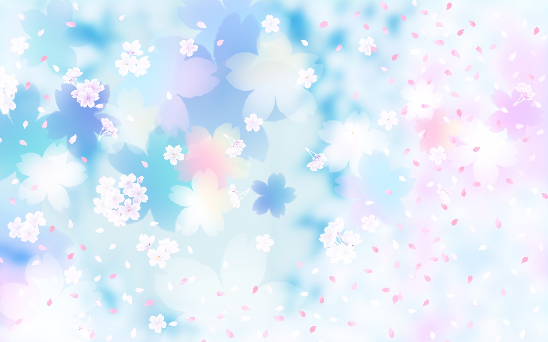 Flower Pattern Background Blue And Pink Flowers Flying Petals Jpg
