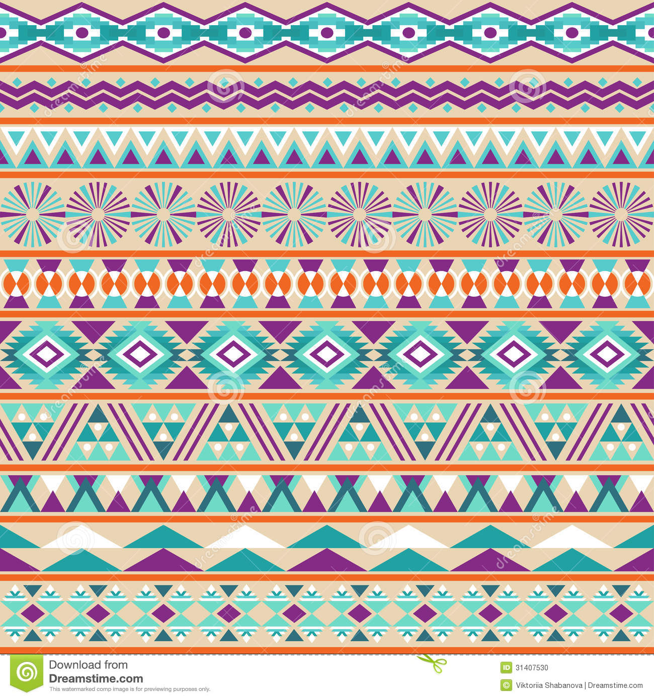 Cute Tribal Pattern Background Striped Seamless