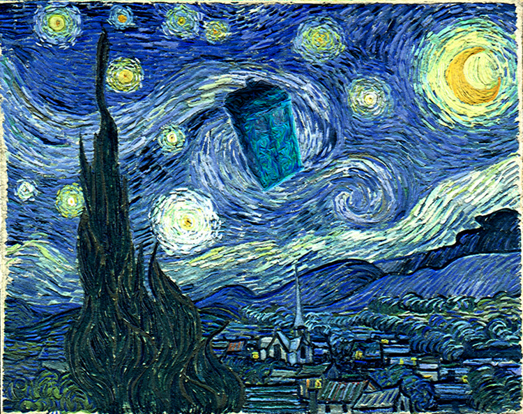 Doctor Who Starry Night Tardis Vincent Van Gogh Image