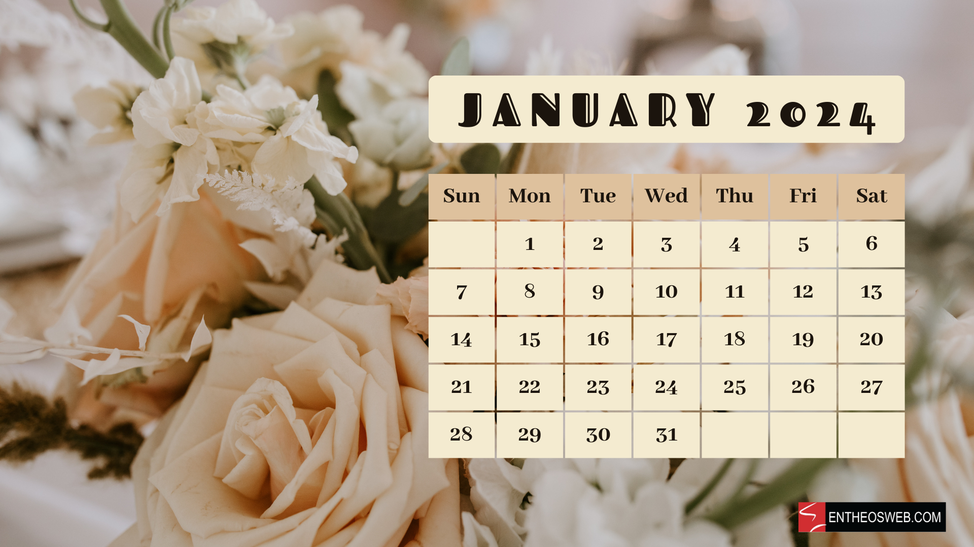 Flowers Calendar Printable Desktop Wallpaper Entheosweb