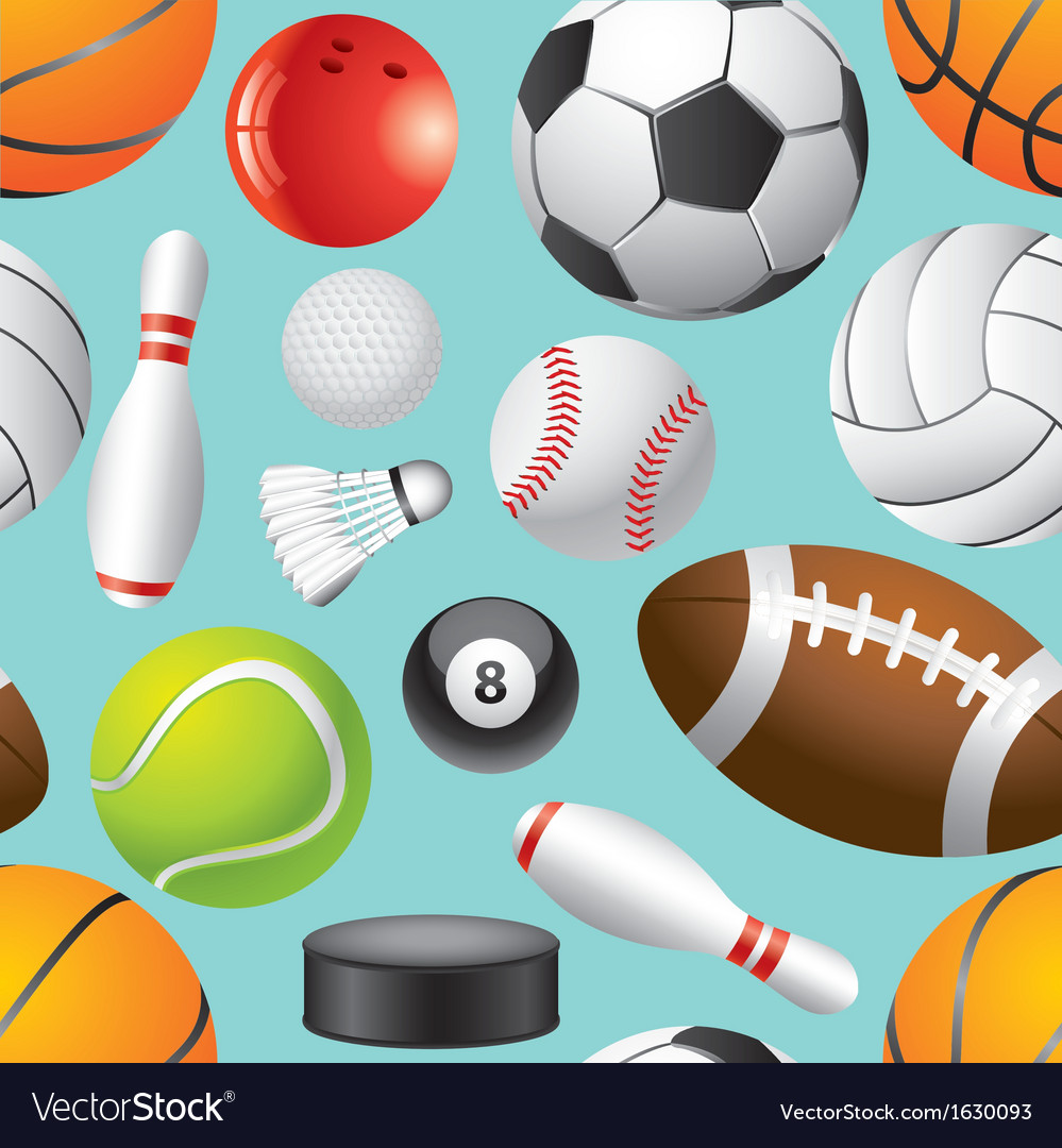 Sport Balls Background Seamless Royalty Vector Image