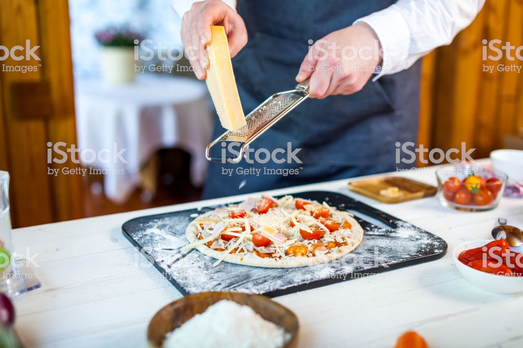 Closeup Hands Of Chef Making Fresh Homemade Traditional Italian
