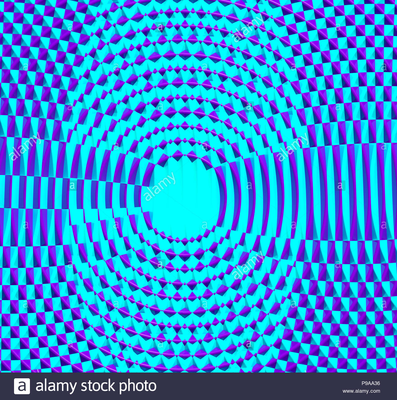 Cyan And Purple Waves Interference Background Image 3d