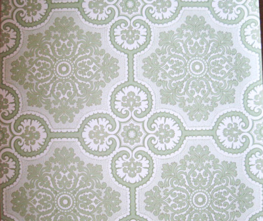 Green Victorian Vintage Wallpaper Retro Design 1970s Europe One