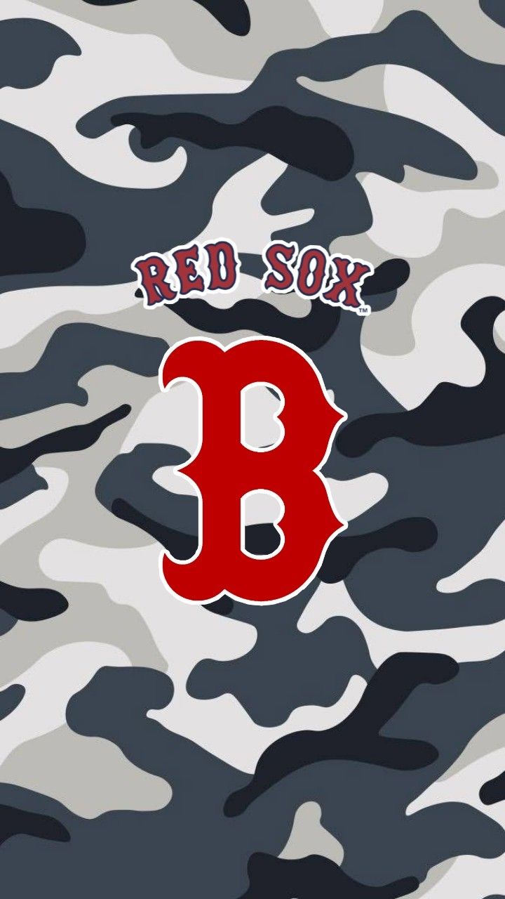 Boston Red Sox Logo On Camo Background
