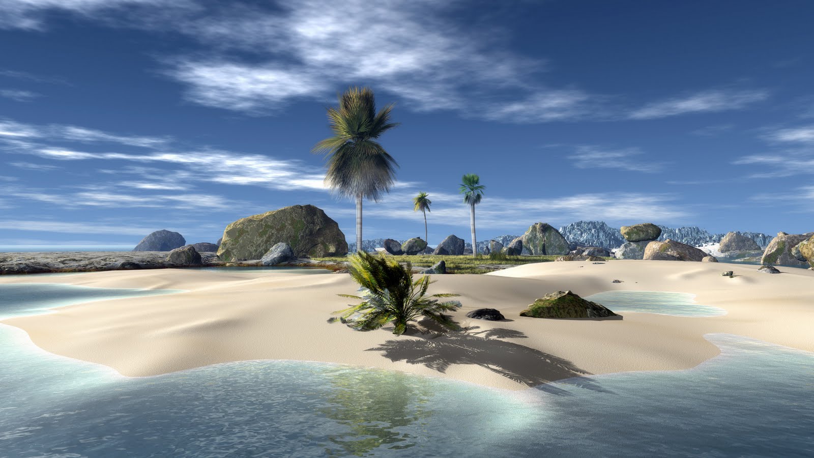 Widescreen Paradise Beach HD Desktop Wallpaper