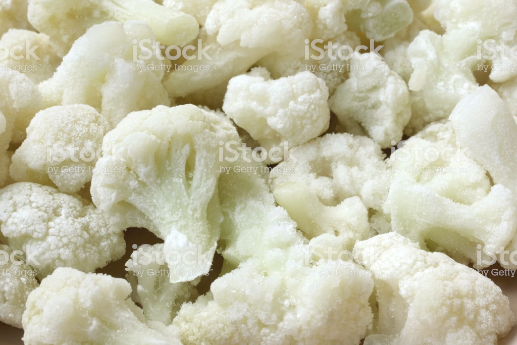 Frozen Cauliflower Background Macro Stock Photo Image