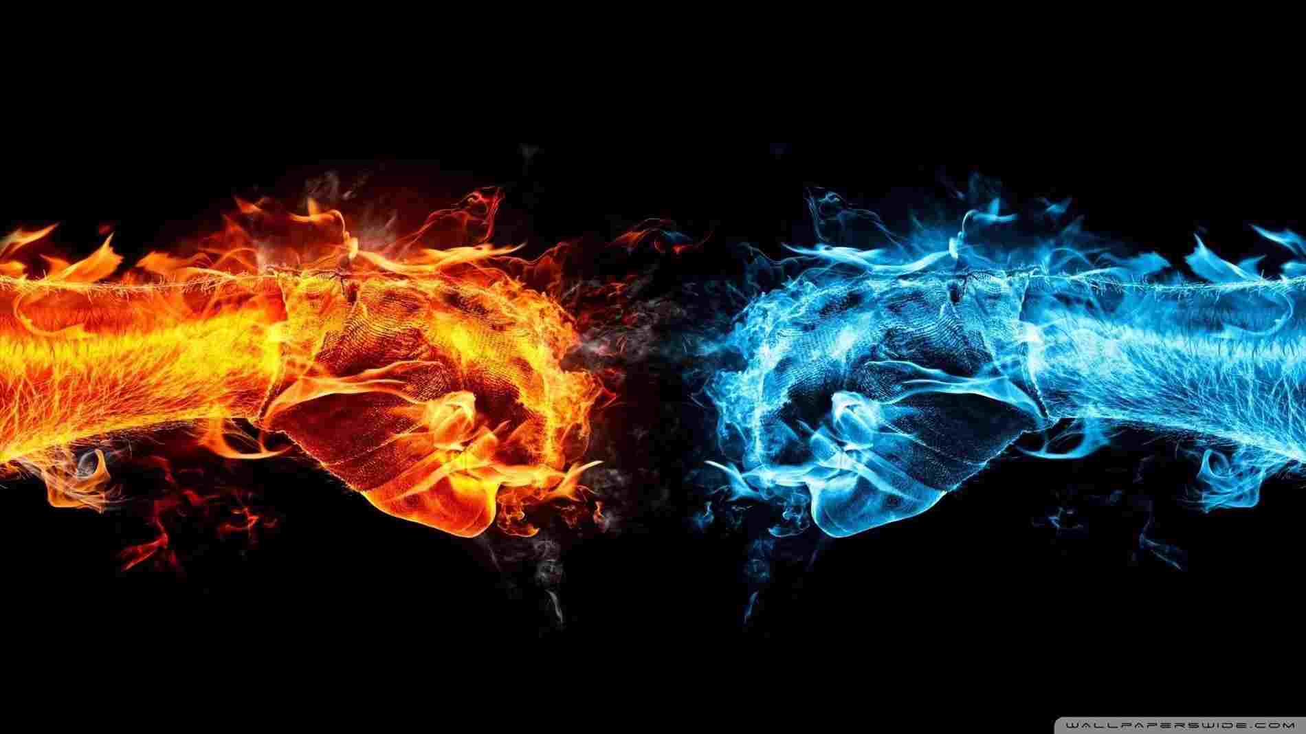 Fire And Ice Wolf Wallpaper On