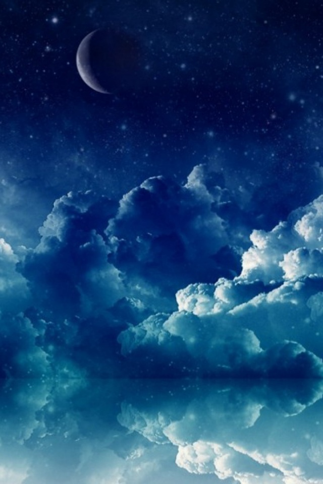 Pretty Blue Night iPhone Wallpaper