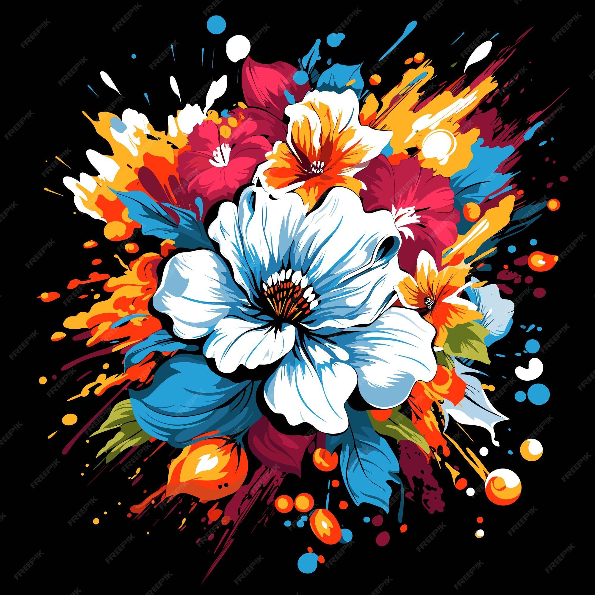 Premium Vector Flower Explosion Colourful Magical Tropical