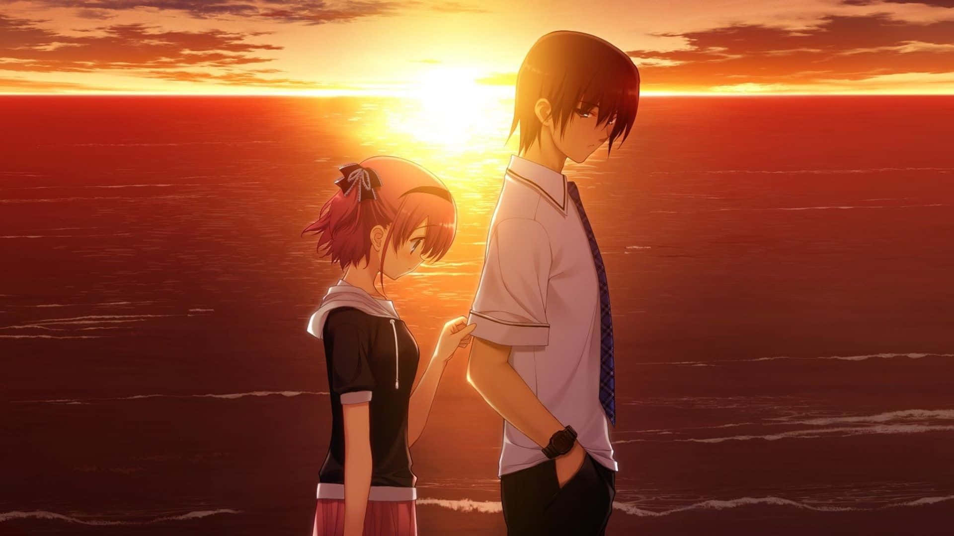 This Red Aesthetic Anime Laptop Will Make You The Envy Of Your Friends Wallpaper