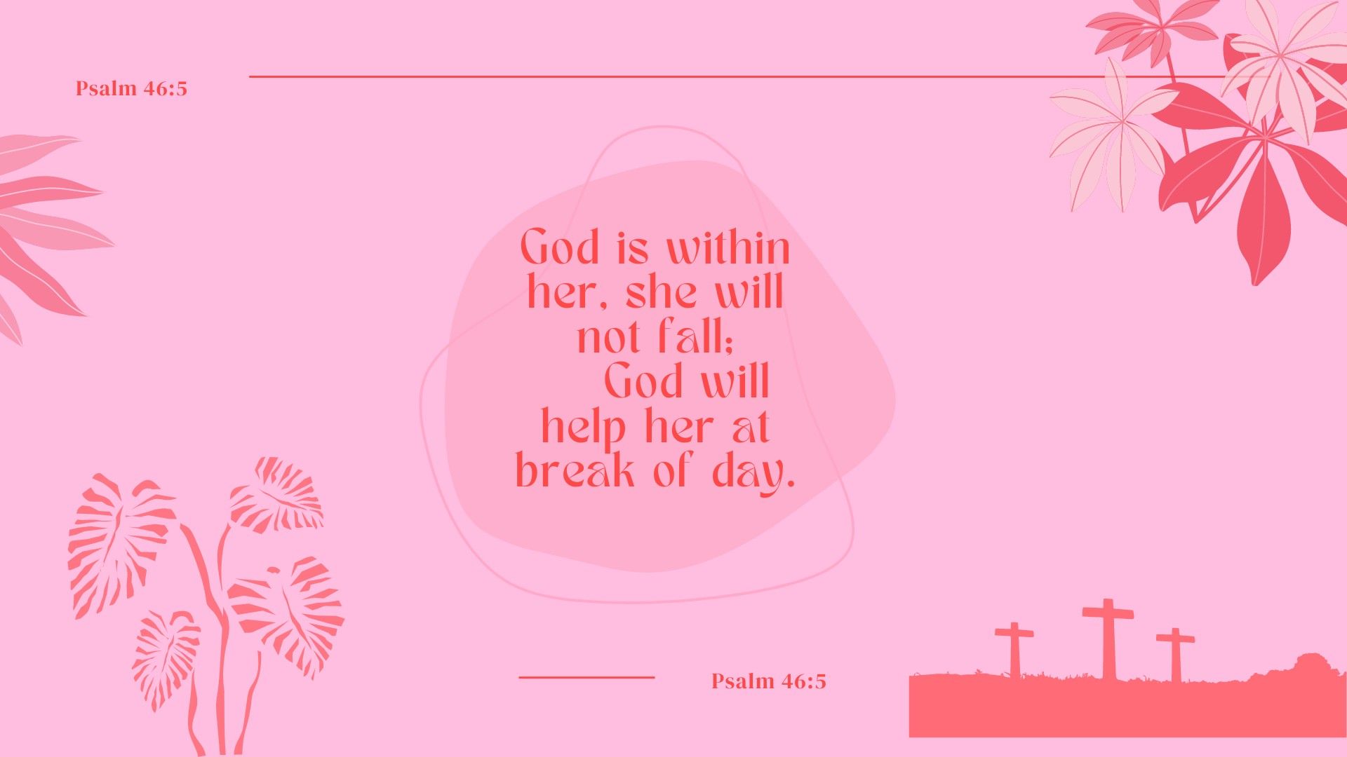 Pink Flower Bible Verse Psalms Christian Desktop Wallpaper